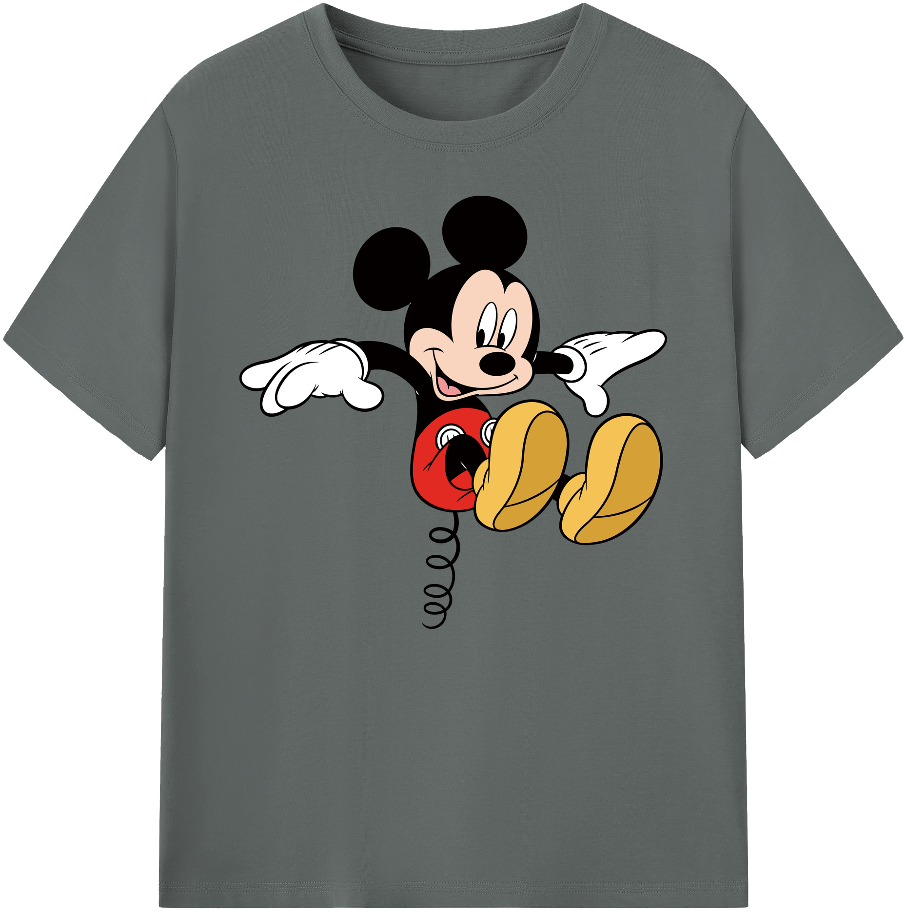 ミッキーマウス Mickey Mouse 綿100％ メンズ半袖Tシャツ｜肌触りやわらか＆通気性